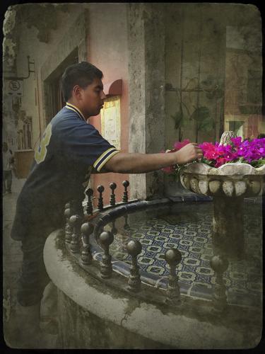 Mexican Boy at Fountain